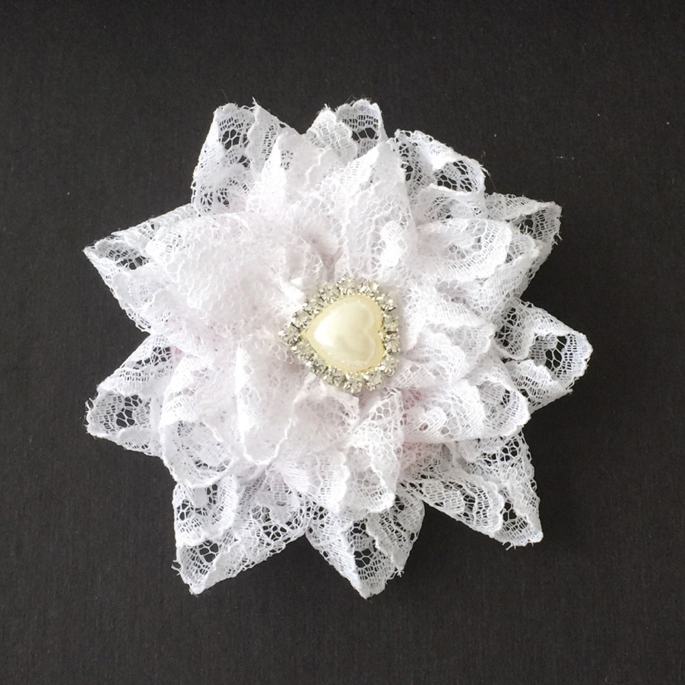 "Heart of Pearl" Flower pin/hair clip